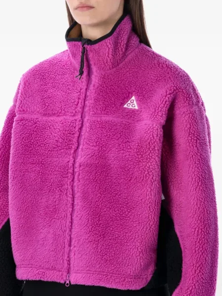 Iš natūralios odos retro stiliaus kelnės Nike apvaliu kaklu ruda
