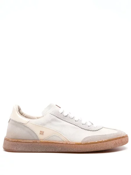 Sneakerși Moma din piele de căprioară alb