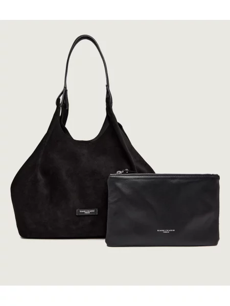 GIANNI CHIARINI Shopper táska + tarisznya Dua | hasított bőr fekete