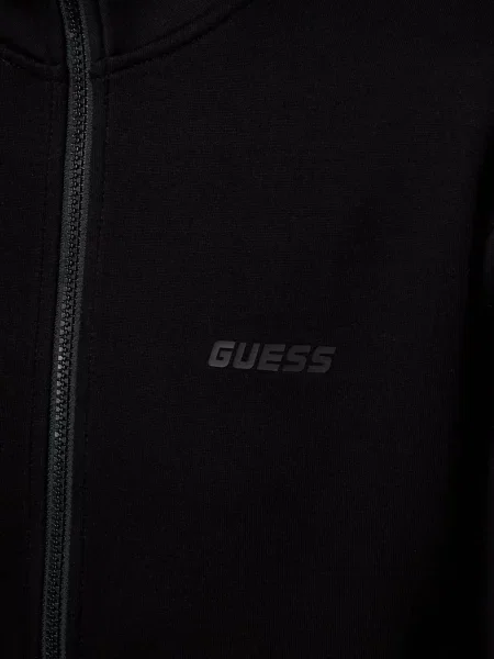 Hanorac cu fermoar Guess cu autograf negru
