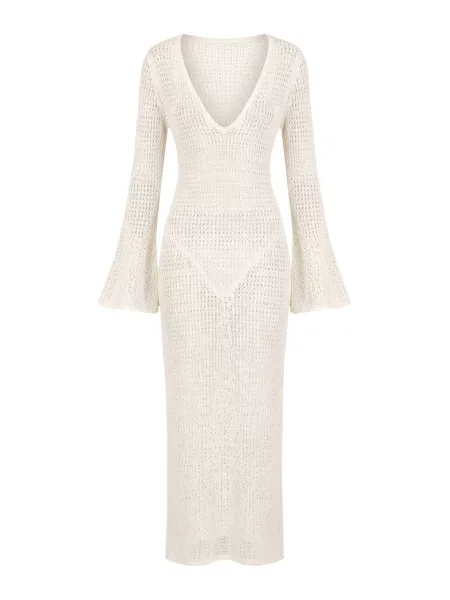 Imily Obleka za na plažo svetlo bež bela