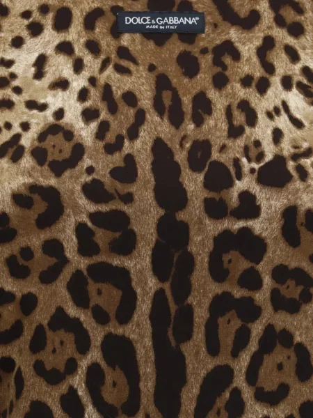 Raštuotas marškinėliai Dolce & Gabbana leopardinis ruda