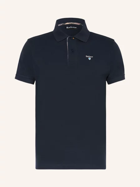 Barbour Koszulka Polo Z Piki blau granatowa