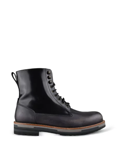 Cizme scurte Dolce & Gabbana cu șireturi din piele negru
