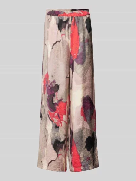 Spodnie z wysokim stanem i efektem marszczenia model ‘KAMINA’ Y.a.s beżowe