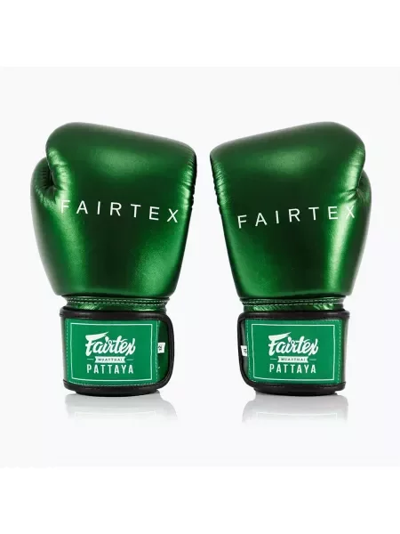 Rękawice bokserskie Fairtex Metallic Boxing green zielone