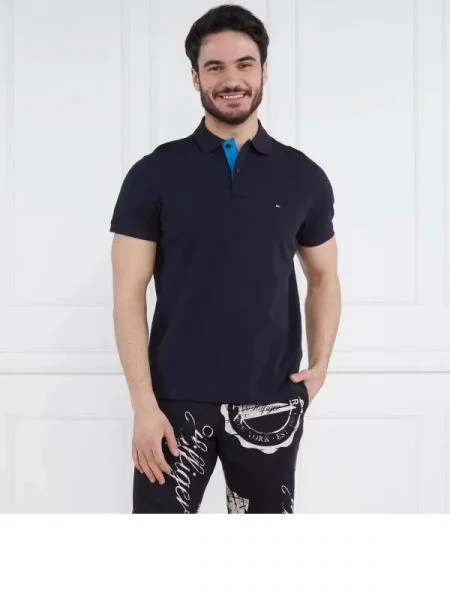 Tommy Hilfiger Tenisz póló CONTRAST PLACKET kék