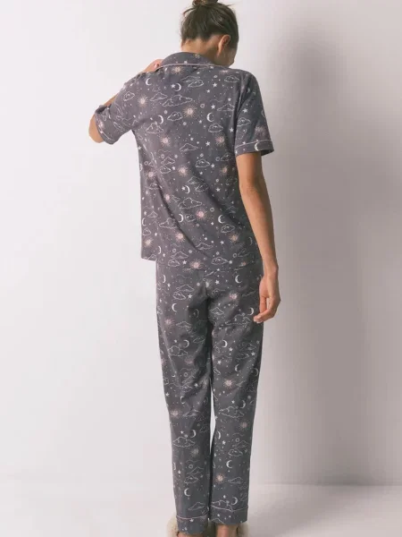 Піжамний комплект з бавовною women'secret з сірий