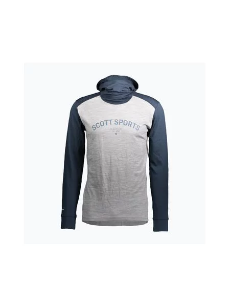 Кофта термічна SCOTT Defined Merino Hoody dark blue/light grey melange сіра