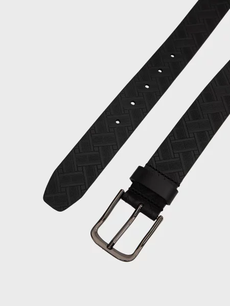 Кожаный ремень Tommy Hilfiger черный