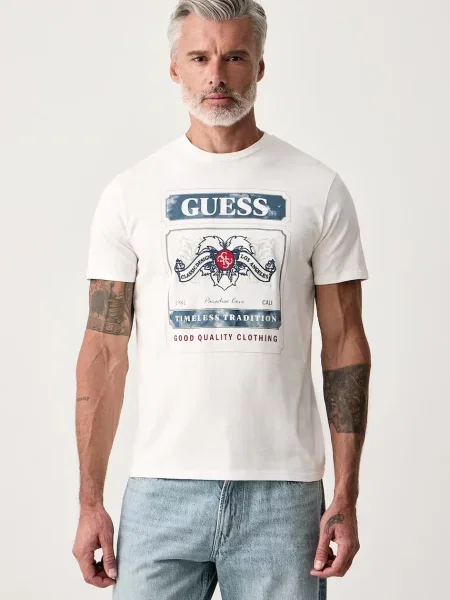 Guess tricou pentru bărbați din bej
