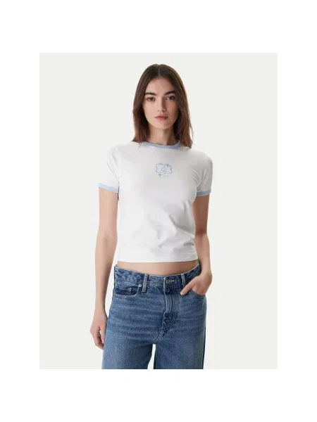 Guess Jeans Marškinėliai Regular Fit balta