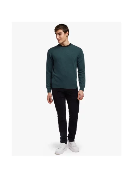 Sweter Brooks Brothers z kaszmiru z okrągłym dekoltem zielony