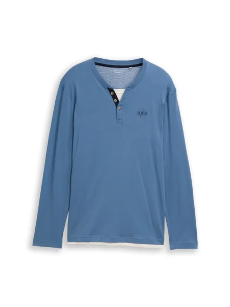 TOM TAILOR Majica dimno modra / črna bela