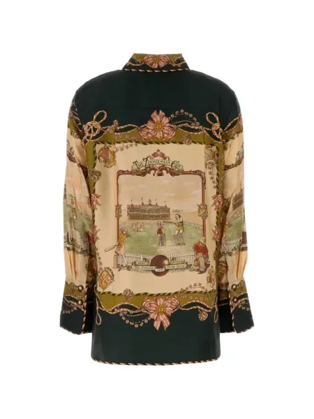 Cămașă Zimmermann din țesătură twill verde