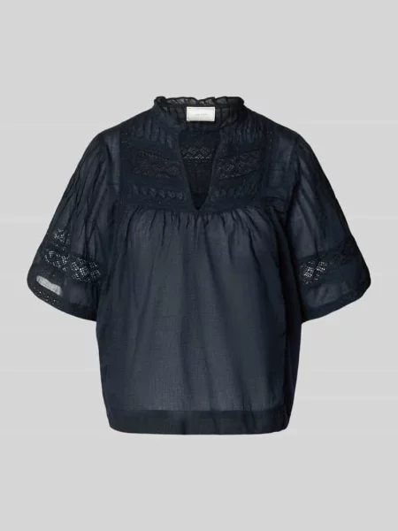 Bluzkowy t-shirt z dekoltem w serek model Siama' Neo Noir