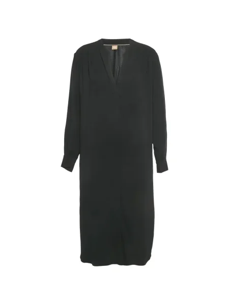 Mała sukienka mini Boss z krepy garniturowa czarna