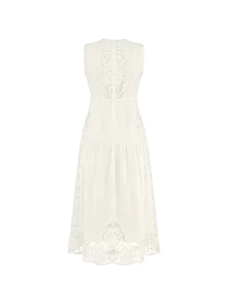 Rochie midi Farm Rio fără mâneci alb