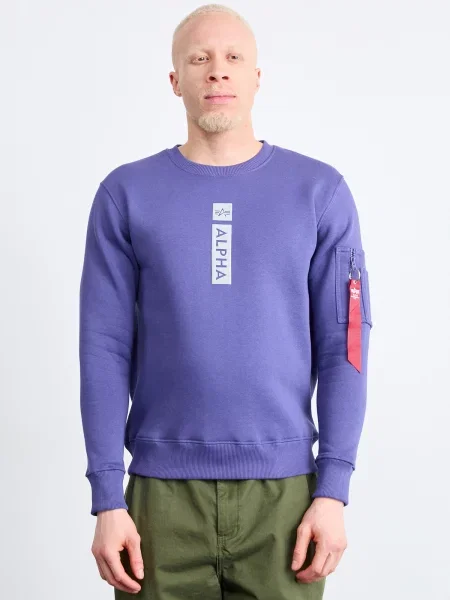 ALPHA INDUSTRIES Mikina svetlosivá / tmavofialová
