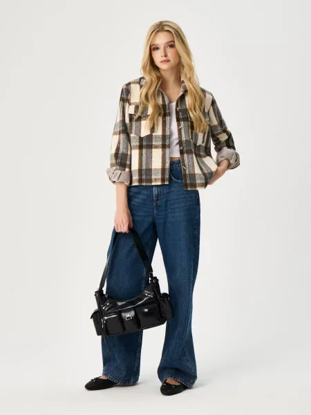 Куртка-сорочка у клітинку різнобарвний