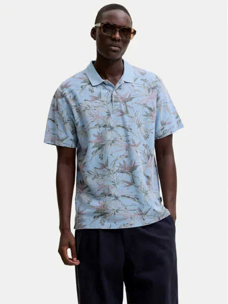 Jack & Jones Тениска с яка и Blu Hawaii светлосин