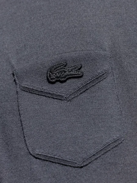 Polo Lacoste cu broderie albastru