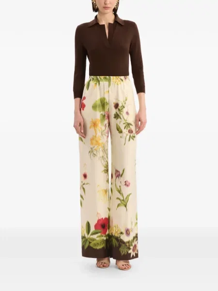 Pantaloni Oscar De La Renta cu model floral