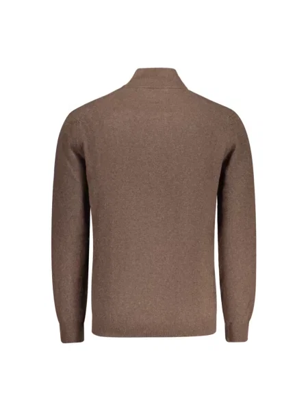 Sweter Timberland z długim rękawem brązowy