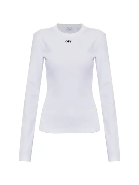 Top Off-white cu autograf alb