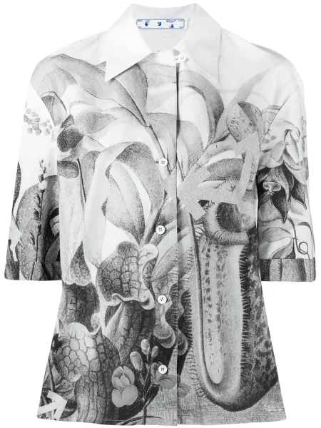 Cămașă Off-white cu imagine alb