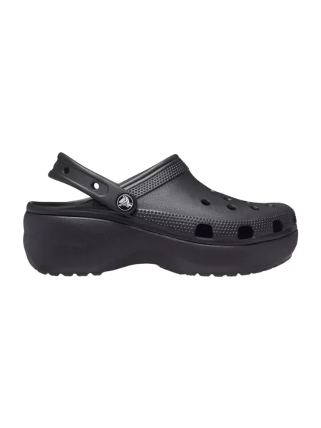 Klapki Crocs na platformie czarne