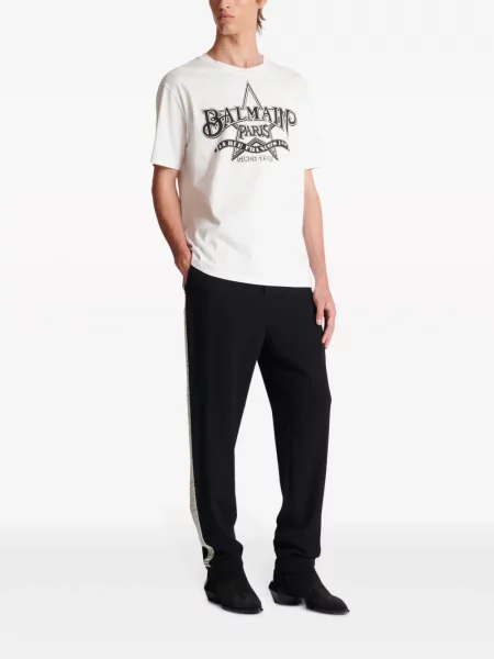 Koszulka Balmain z nadrukiem biała