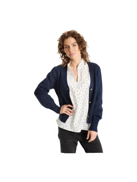 Kardigan In Front z perełkami niebieski