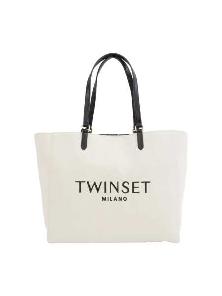 Torebka Twinset z logo biała