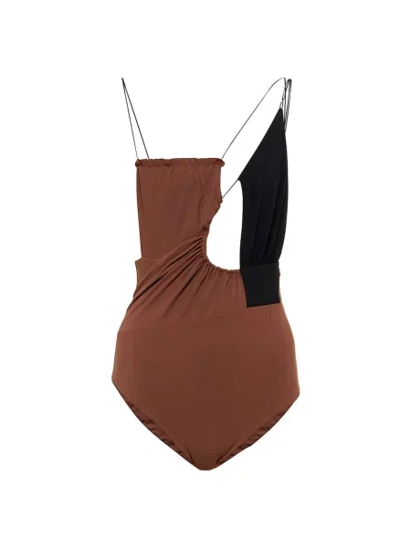 Asymetrické plavky Nensi Dojaka hnědé