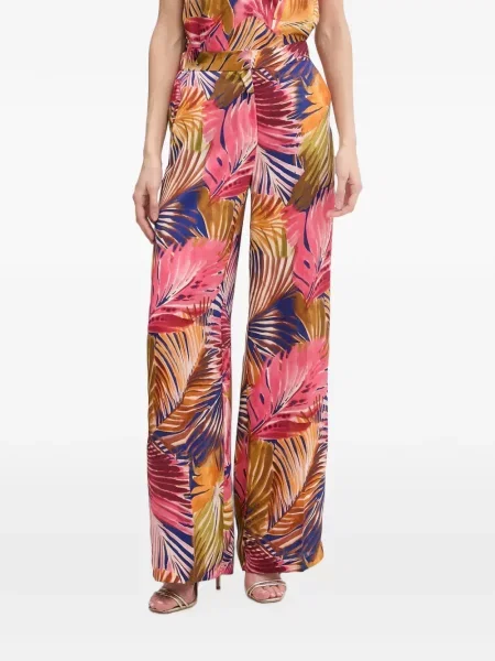 Pantaloni palazzo Morgan cu imagine roz