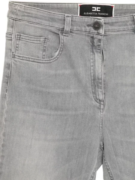 Blugi skinny Elisabetta Franchi skinny fit cu autograf gri