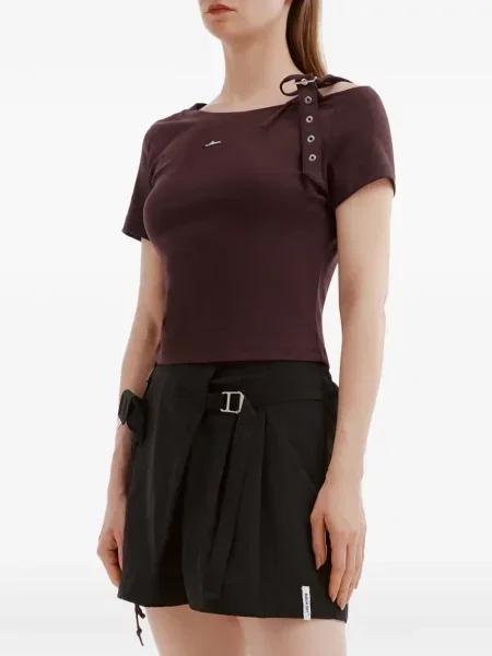 Koszulka Musium Div. wiązana na ramiączkach brązowa