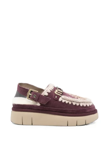 Pantofi cu toc Mou cu cataramă cu bretele violet