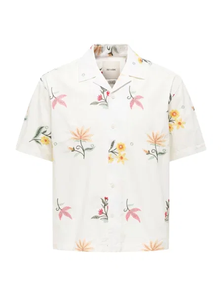 Only & Sons Košile ONSEDWARD žlutá / tmavě zelená / oranžová bílá