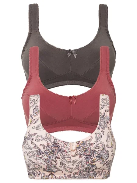Bonprix Sutien pământiu / mauve / rosé / bordeaux roșu