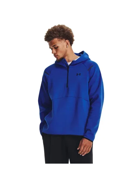 Суичър с качулка Under Armour с качулка синьо