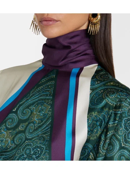 Rochie midi Alemais de mătase cu imagine