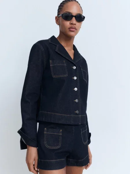 Шорти джинсові MANGO синій