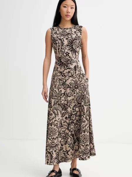 Marc O'Polo rochie din vâscoză maro