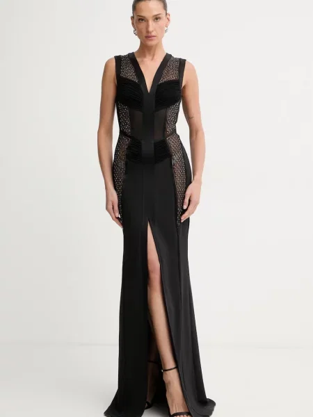 Elisabetta Franchi De satin rochie negru