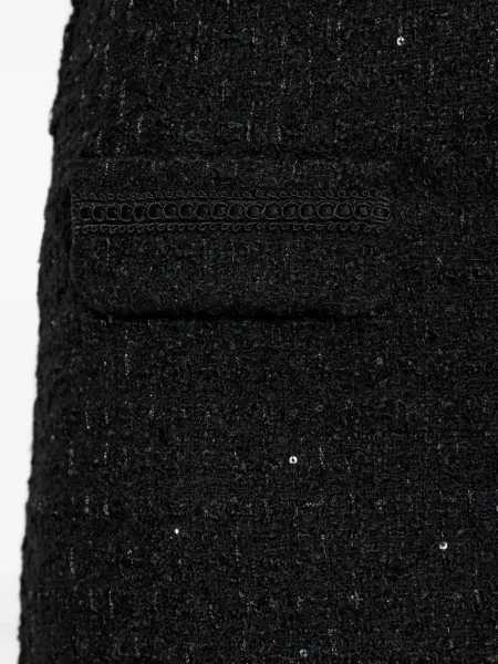 Fusta mini Gestuz din tweed negru