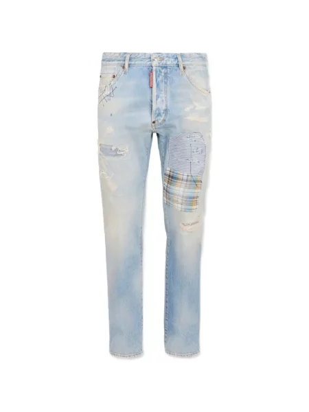 Ursuleț de pluș blugi Dsquared2 cu petice albastru