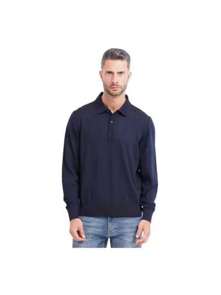 Sweter Boss wełniany niebieski
