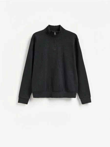 Reserved Bluza ze stójką ciemnoszary